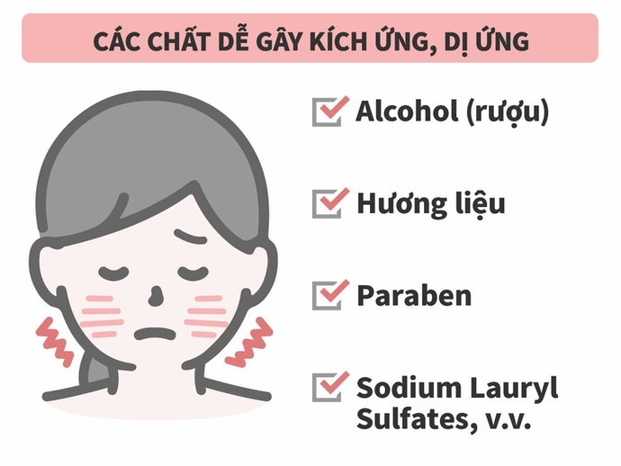 Da Nhạy Cảm: Tránh Thành Phần Peel Da, Cồn, Phụ Liệu
