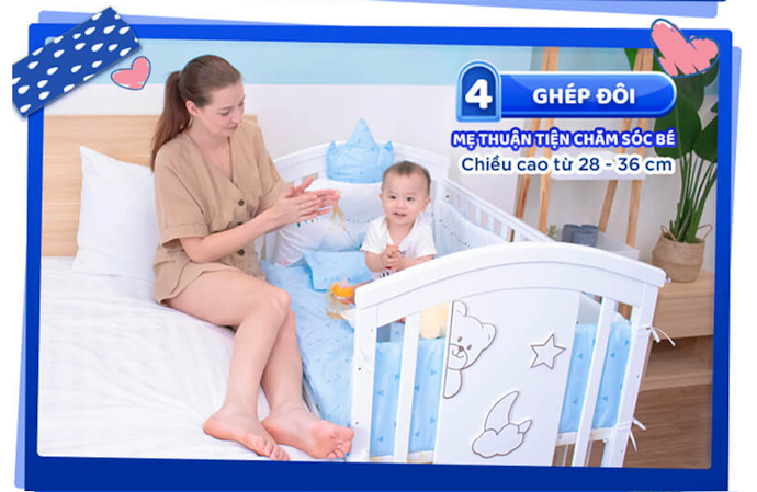 Nếu Muốn Nằm Gần Bé, Cân Nhắc Cũi Có Thể Ghép Giường