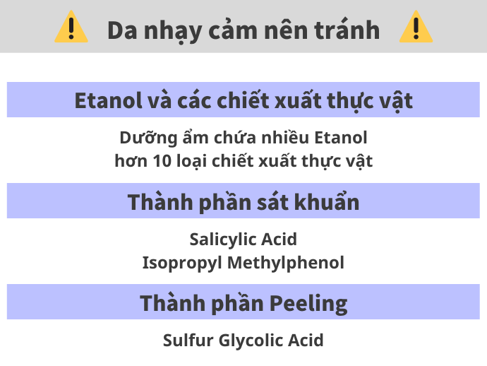 Da Mụn Nhạy Cảm: Chú Ý Etanol Và Chiết Xuất Thực Vật