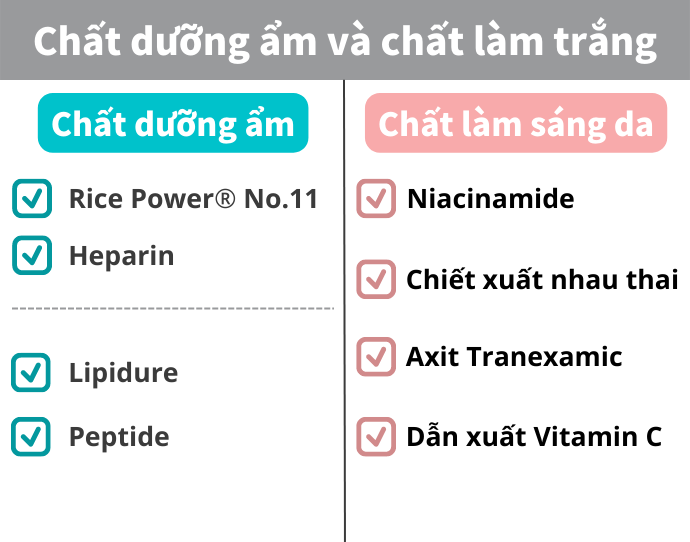 Chọn Thành Phần Dưỡng Ẩm Và Làm Sáng Da
