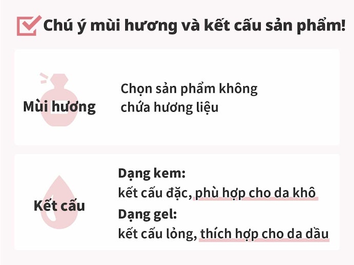 Chọn Kem Có Kết Cấu Thấm Nhanh, Mùi Hương Dễ Ngửi