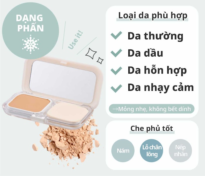 Dạng Phấn: Hạn Chế Bóng Da, Mang Lại Cảm Giác Nhẹ Nhàng