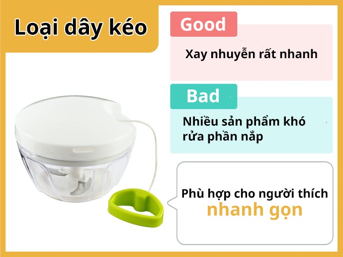 Loại Dây Kéo: Xay Tỏi Ớt Dễ Dàng Và Nhanh Chóng