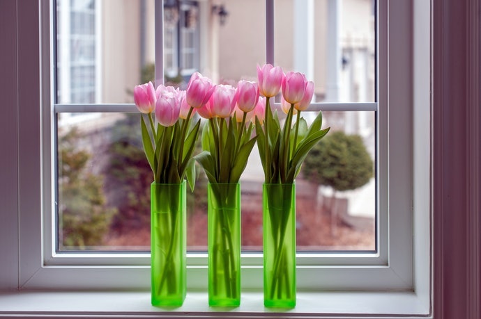 Bình Hoa Dạng Ống và Bình Đáy Chậu Phù Hợp Với Hoa Thân Dài