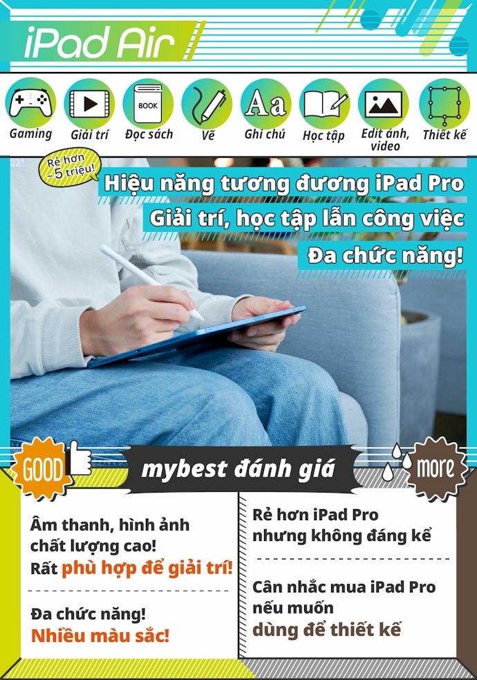 iPad Air (5th Gen): Đa Dụng. Phù Hợp Với Người Có Mục Đích Đa Dạng