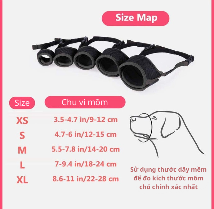 Lựa Chọn Rọ Mõm Dựa Trên Chu Vi Và Chiều Dài Mõm