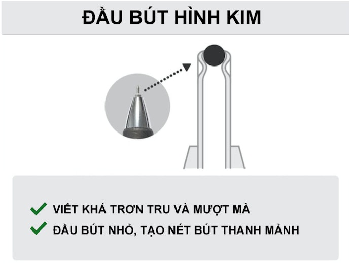 Loại Đầu Kim: Nét Bút Thanh Mảnh, Cảm Giác Nhẹ Nhàng Khi Viết