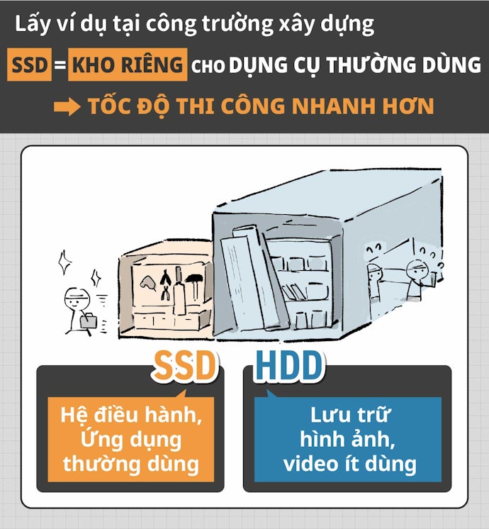 Bộ Nhớ: Lý Tưởng Nhất Là Máy Có Cả SSD Và HDD Giúp Cân Bằng Giữa Dung Lượng Lưu Trữ Và Tốc Độ