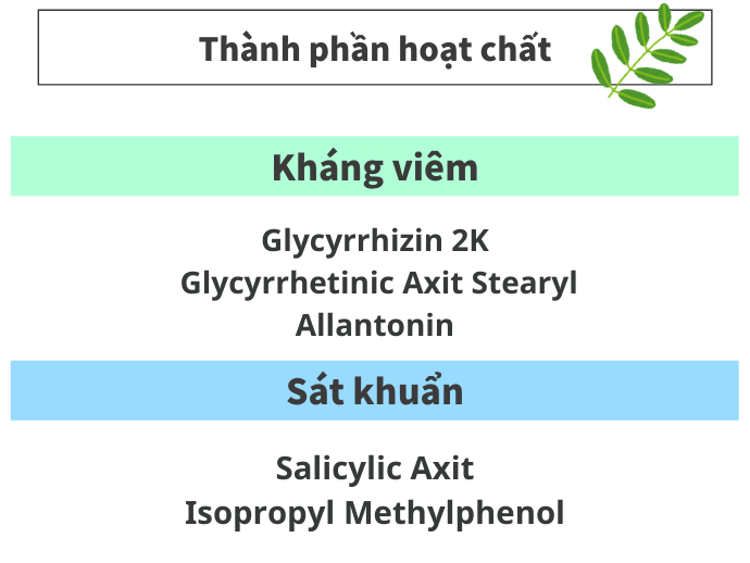 Thành Phần Kháng Viêm, Kháng Khuẩn, Làm Dịu Da