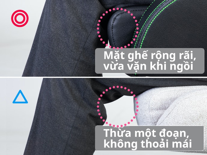 Nên Chọn Chiều Sâu Ghế Trên 55cm