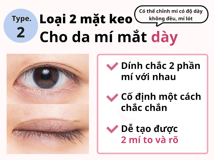 Dính Hai Mặt: Phù Hợp Những Bạn Mí Mắt Dày