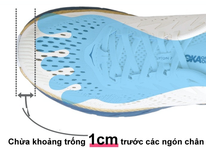 Chọn Giày Dư Mũi Khoảng 1cm Để Hạn Chế Áp Lực Cho Ngón Chân