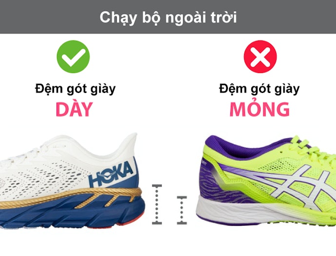 Chạy Bộ Ngoài Trời: Bảo Vệ Các Khớp Nhờ Đệm Giày Cao