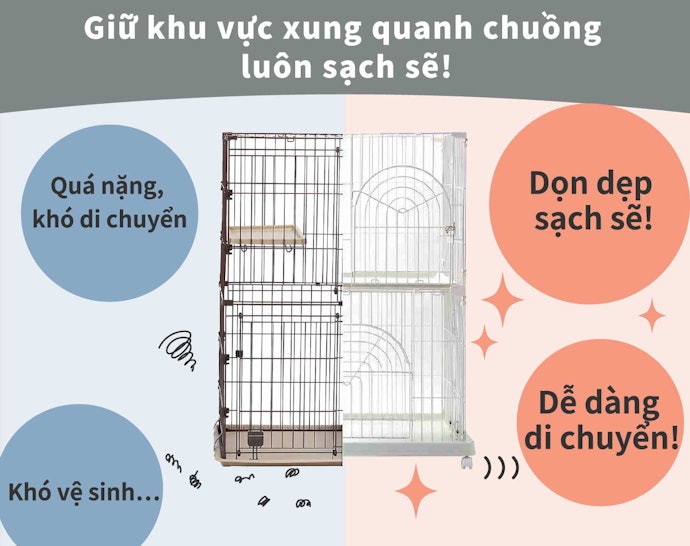 Chuồng Có Bánh Lăn, Dễ Di Chuyển: Dễ Dọn Khu Vực Xung Quanh Chuồng