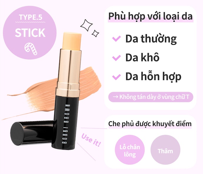 Dạng Thỏi: Kích Thước Nhỏ Gọn, Dễ Bỏ Túi, Làm Đều Màu Da