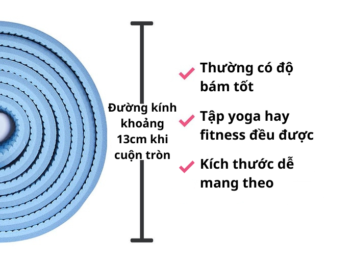 5〜6mm: Lớp Đệm Êm, Bám Tôt, Dành Cho Tập Yoga Và Fitness