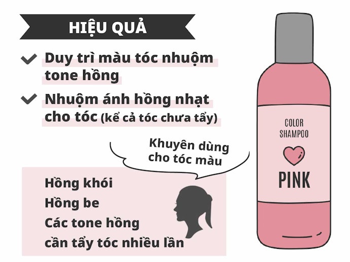 Tóc Tone Hồng: Dầu Gội Hồng