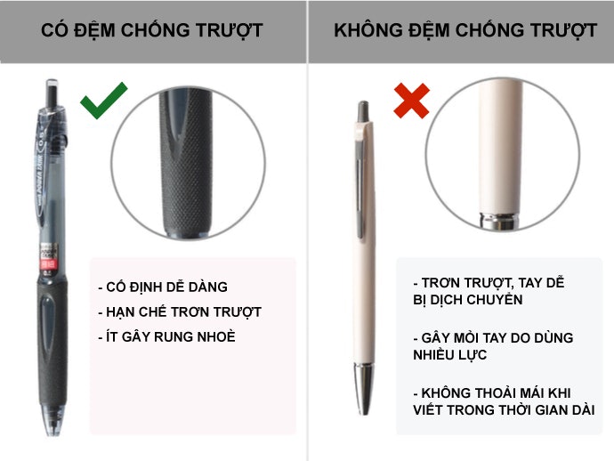 Chọn Bút Có Lớp Đệm Chống Trượt Cầm Chắc Tay Hơn
