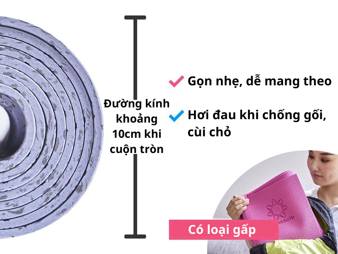 3〜4mm: Gọn Nhẹ, Dễ Dàng Mang Đến Phòng Tập Hay Đi Du Lịch, Dã Ngoại
