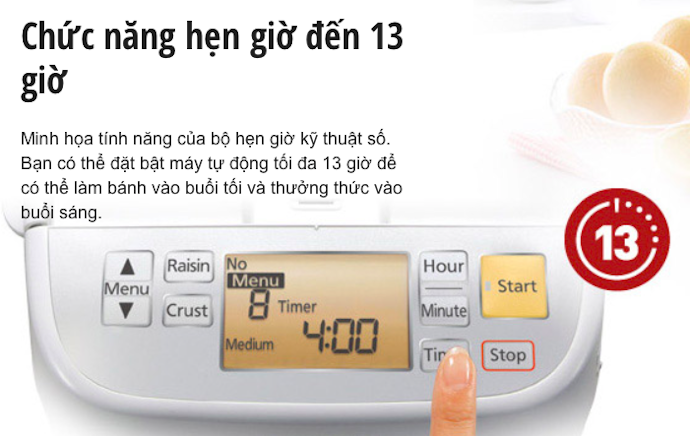 Chức Năng Hẹn Giờ, Cài Đặt Thời Gian Nướng Chín Bánh