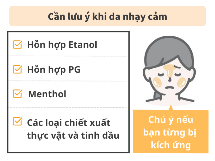 Chú Ý Các Thành Phần Không Phù Hợp Với Da Nhạy Cảm