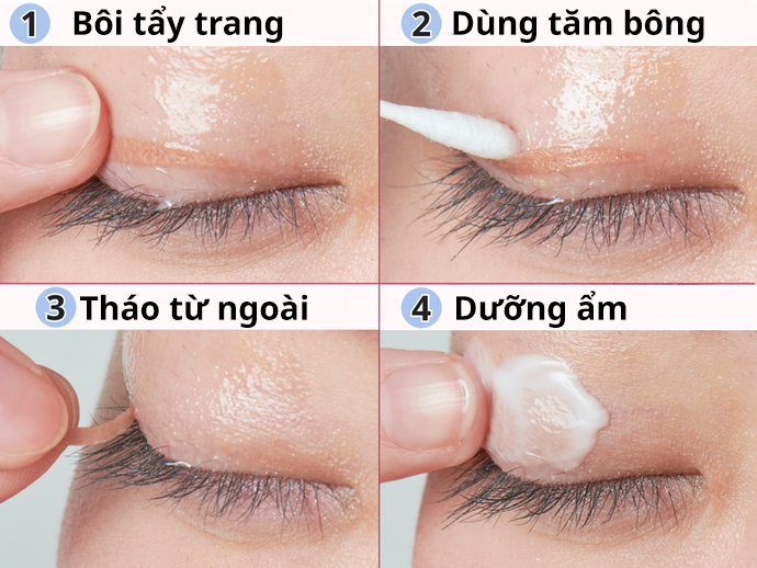 Tháo Miếng Dán Kích Mí Một Cách Nhẹ Nhàng Và Cẩn Thận