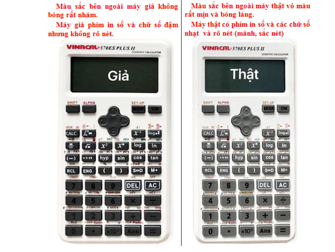 Cách Phân Biệt Thật Giả Cho Máy Tính Bỏ Túi Vinacal