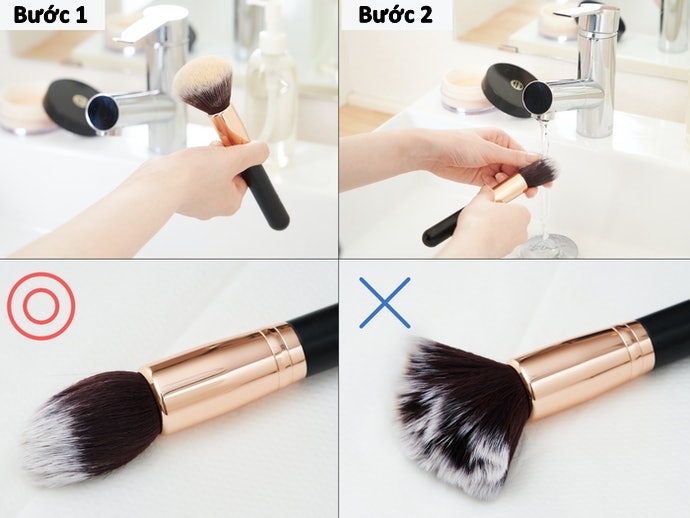 Vệ Sinh Cọ Tán Phấn Một Cách Nhẹ Nhàng