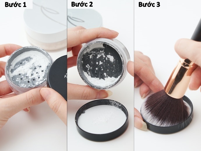 Cọ: Giữ Phấn Bằng Tất Cả Sợi Cọ, Xoay Cọ Để Tán Phấn