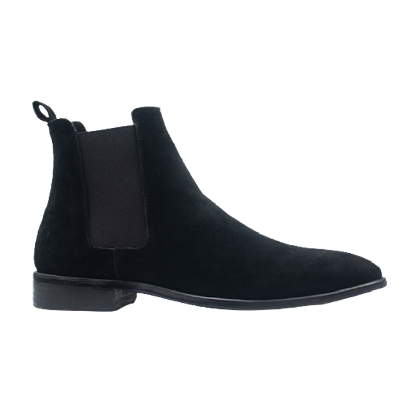 Giày Chelsea Boots Nam Da Lộn Đen August AG1L 1