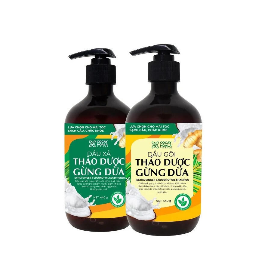 Dầu Gội Xả Thảo Dược Gừng Dừa Cocayhoala 1