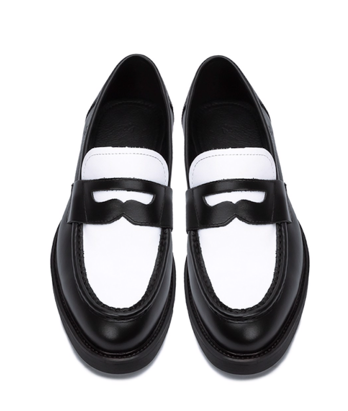 Giày Penny Loafer Đen Trắng Nữ 1