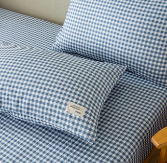 Bộ Ga Gối Cotton Tici Kẻ Caro LIDACO  5