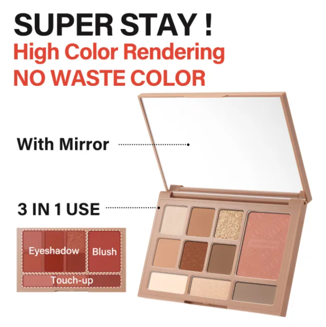 Carslan 10 Color Matte Shimmer Eyeshadow Palette 2