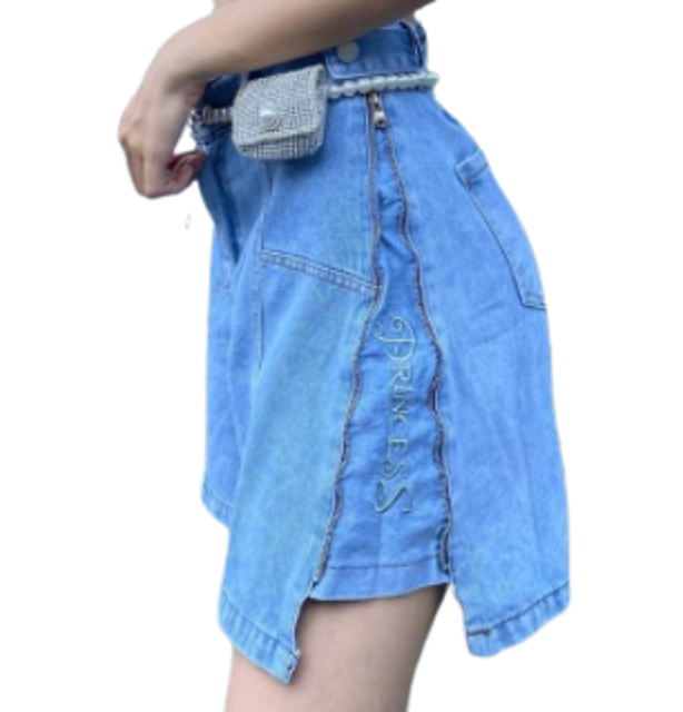 Quần Short Denim Nữ Ống Rộng Lưng Cao GOZ 2