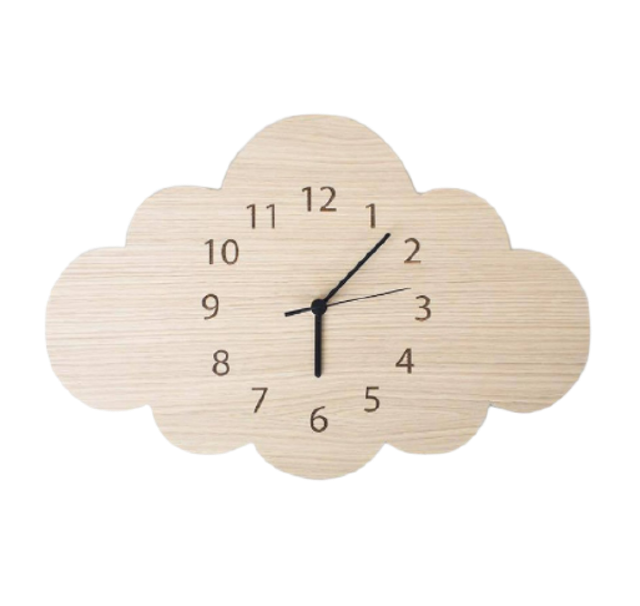 Đồng Hồ Gỗ Treo Tường Hình Đám Mây 1