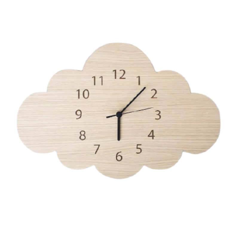 Đồng Hồ Gỗ Treo Tường Hình Đám Mây 1