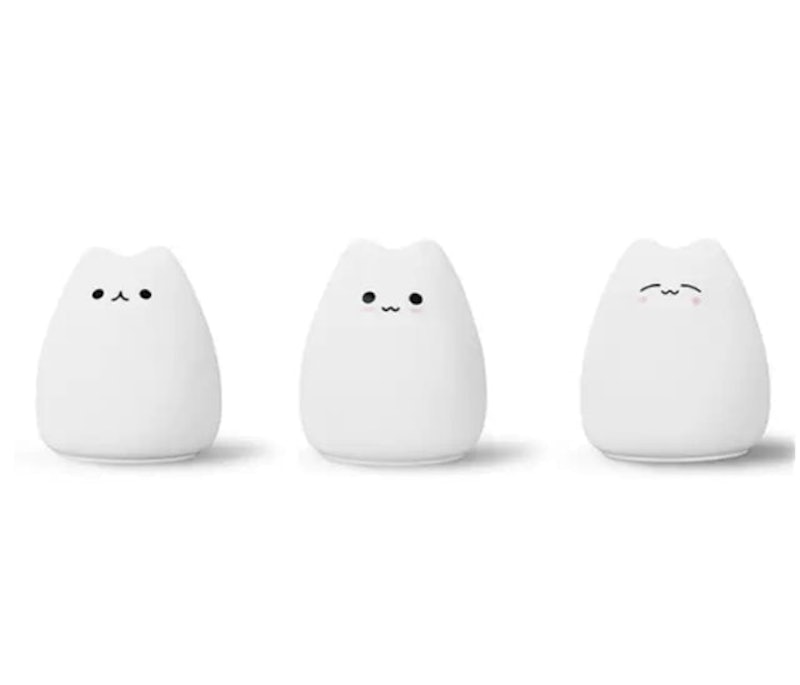 Đèn Ngủ Silicone Mèo Đổi Màu 1