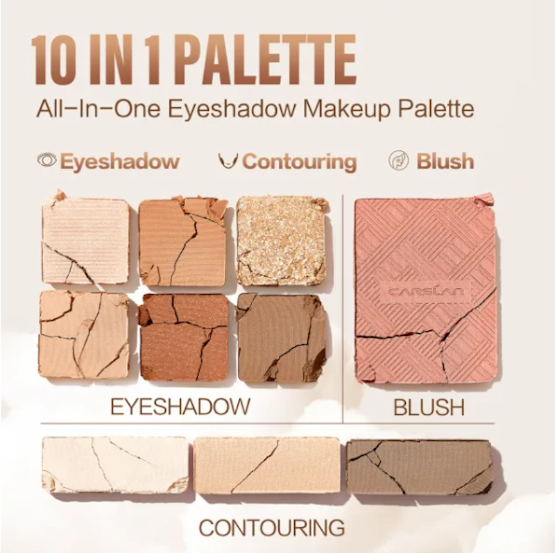 Carslan 10 Color Matte Shimmer Eyeshadow Palette 3