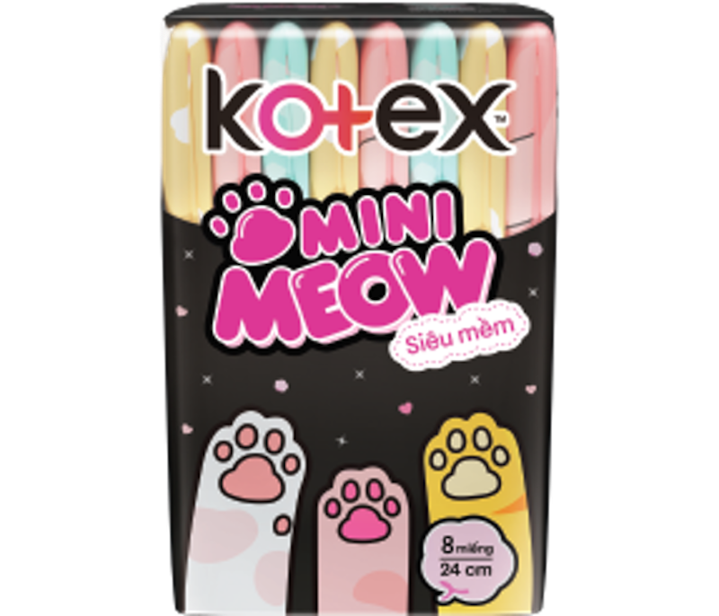 Băng Vệ Sinh Kotex MiniMeow Siêu Mềm Siêu Mỏng Cánh 1