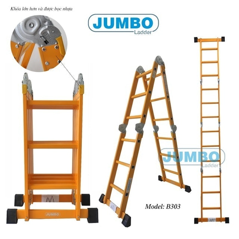 Thang Nhôm Gấp 4 Đoạn Jumbo Ladder 2