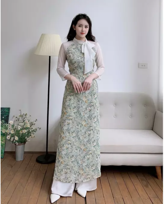 Áo Dài Cách Tân Cổ Nơ 2