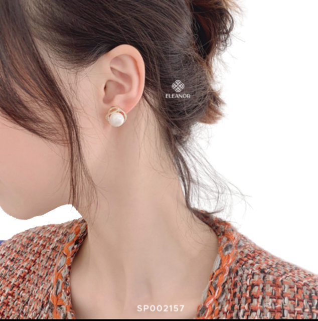 Bông Tai Nữ Ngọc Trai Nhân Tạo Đính Đá Eleanor Accessories - SP002157 2