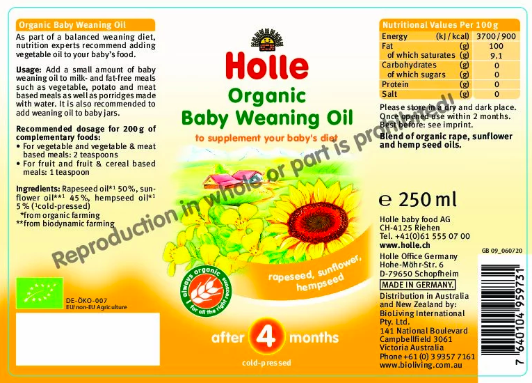 Dầu Ăn Dặm Hữu Cơ Holle 2