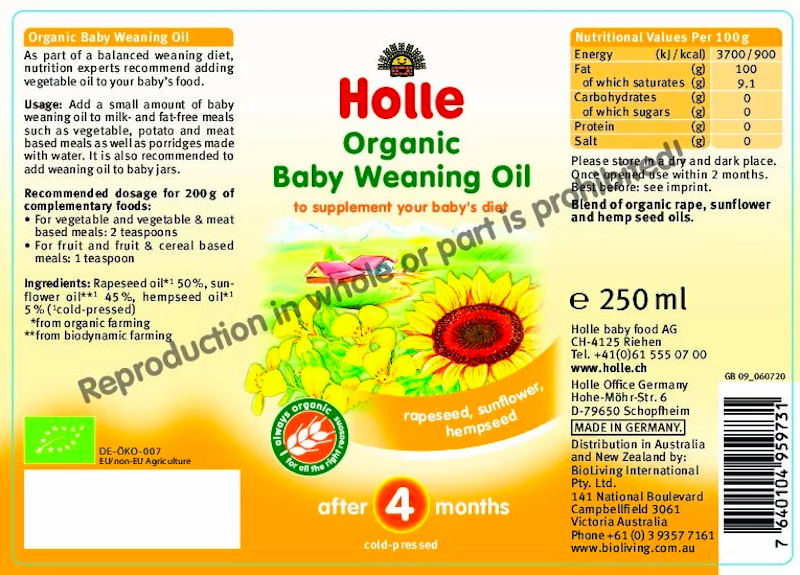 Dầu Ăn Dặm Hữu Cơ Holle 2