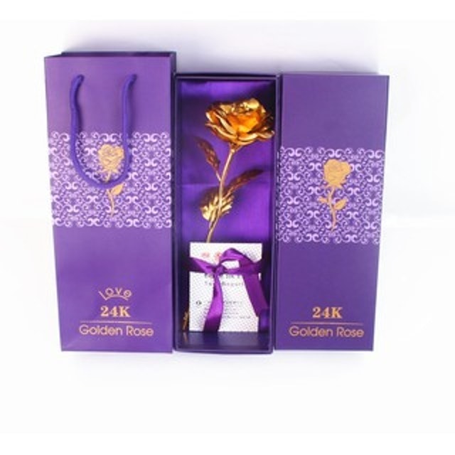 Hoa Hồng Bất Tử Mạ Vàng 24K 2