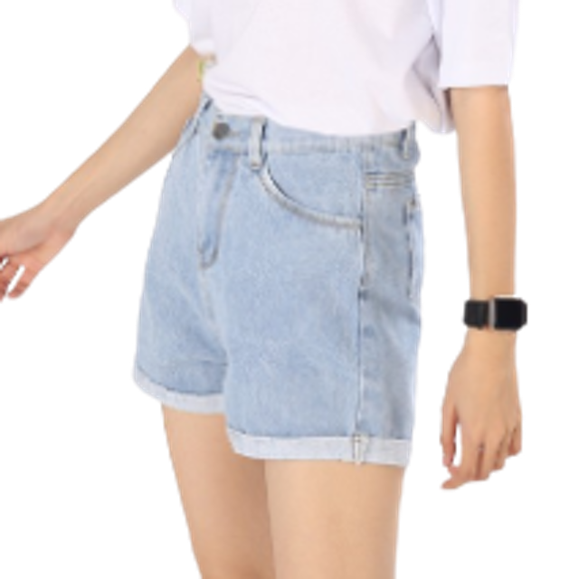 Quần Shorts Jean Nữ Chollima Lật Lai Hàn Quốc QS001 3
