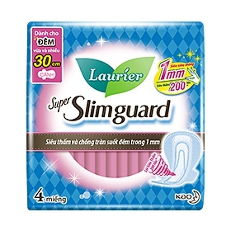 Băng Vệ Sinh Ban Đêm Laurier Super Slimguard Có Cánh 1