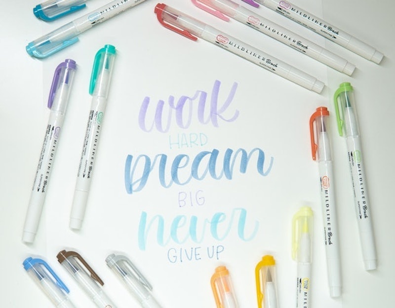 Bút Dạ Quang Mildliner Double Ended Brush 2