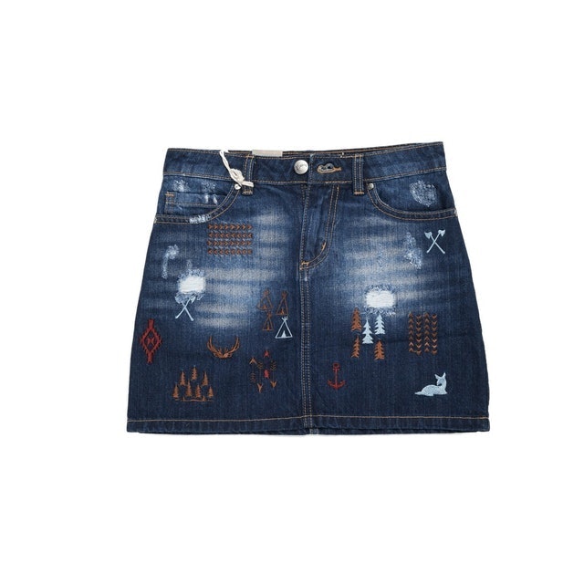 Chân Váy Jeans Ngắn Họa Tiết Thêu O.jeans 1